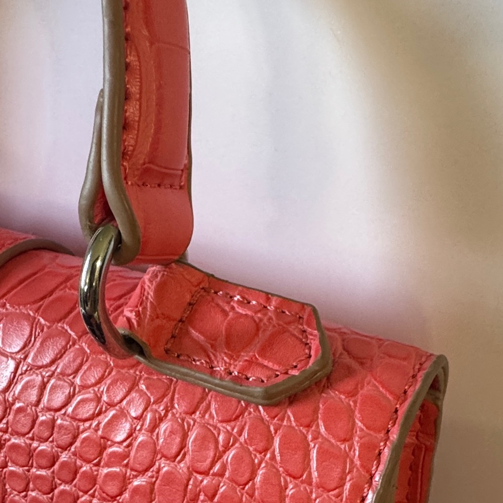 Elegant Coral Anne Klein Small Top Handle Satchel - Picture 6 of 16